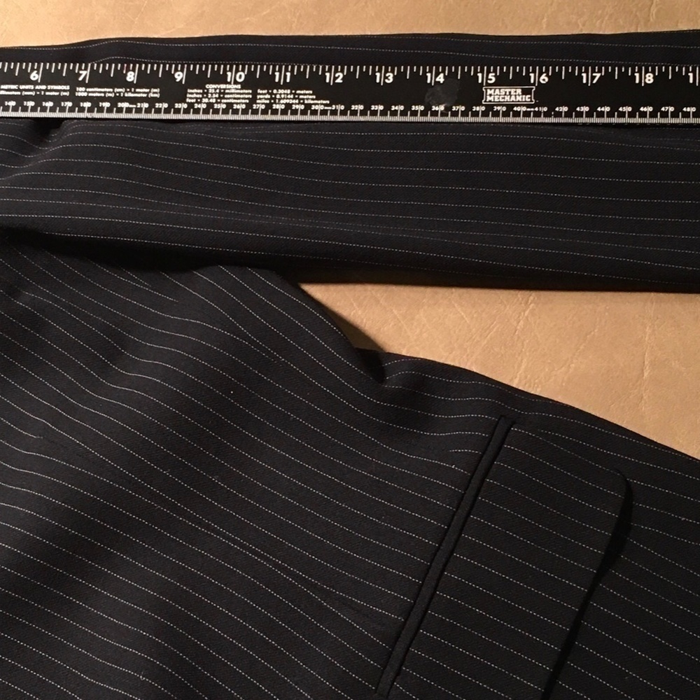 INC INTERNATIONAL CONCEPTS Long Fitted Blazer Jacket, BLACK PINSTRIPE, Size 12 - Picture 6 of 8